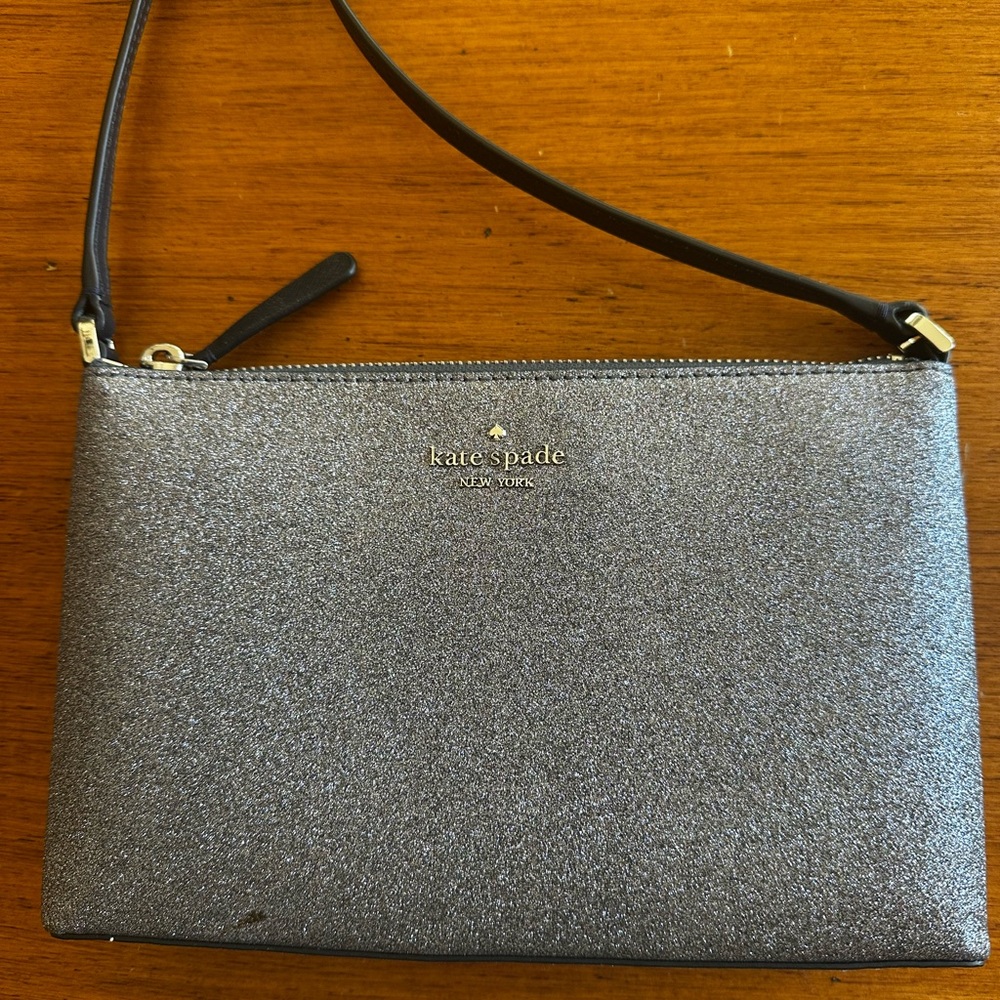 Kate Spade Glitter Purse Crossbody WKRU6288 Joeley navy w/silver glitter.